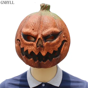

Halloween Head Mask Pumpkin Shape Skull Horror Masks Festive Party Supplies Costume Party Props Latex Cosplay Mask Full Face