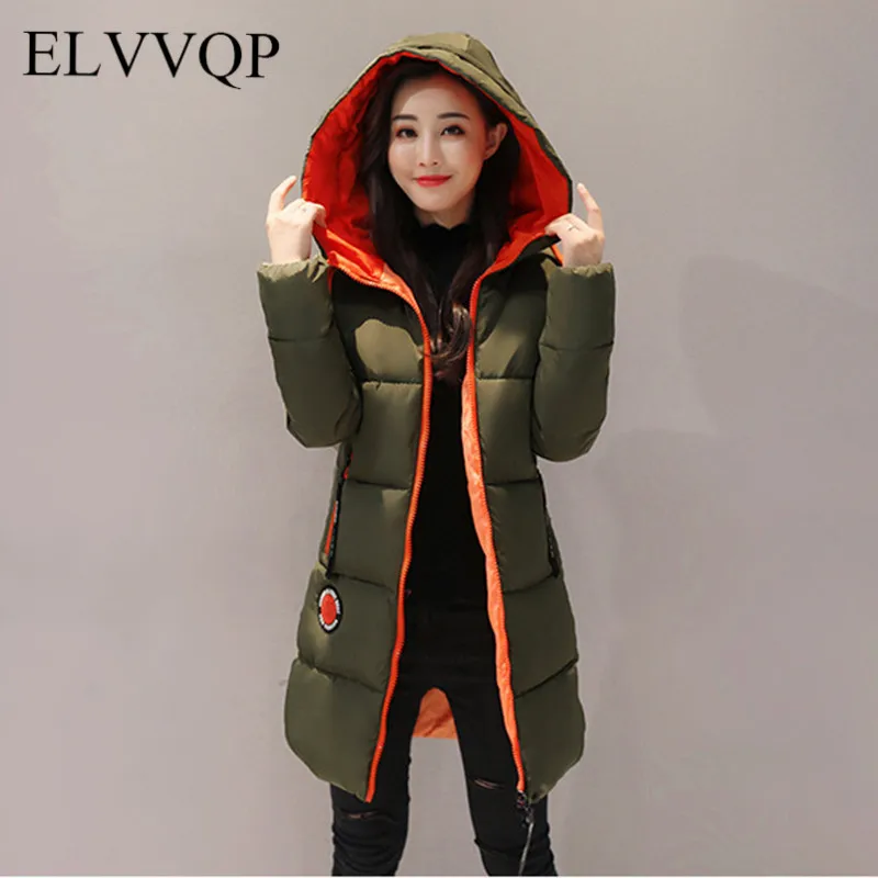 Winter Jacket Women Plus Size Vintage Jackets And Coats Female Cotton Padded Long Parkas Mujer 2018 Korean Hooded Coat NW491