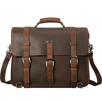 

Tiding Thick Men Handmade Leather Travel Backpack Bussiness Laptop Bag Gemuine Leather Designer Doulble Should bags Brown 5049