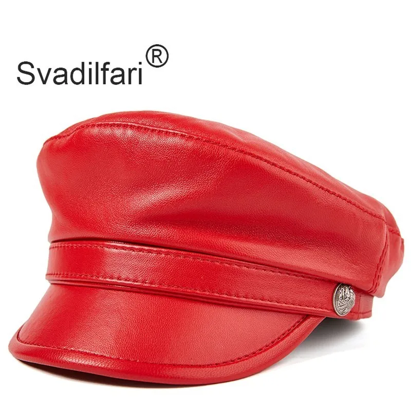 Женская кепка из натуральной кожи Svadilfari осенняя Кепка воловьей армейская