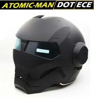 

Black Iron Man Atomic-Man Helmet 610 Masei Zaku Stormtroop Helmets 3/4 Open Face DOT Ironman new coming 2016