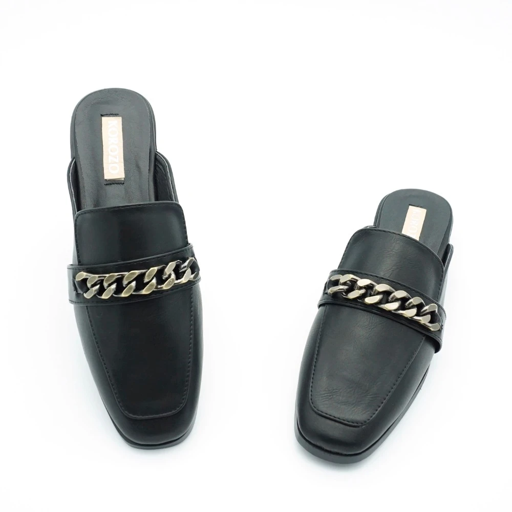 ladies black leather clogs