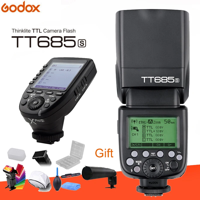

Godox TTL TT685 C/N/S/O/F Camera Flash 2.4G wireless HSS 1/8000s GN60+Xpro-X Transmitter Kit For Canon Nikon Sony Fuji Olympus