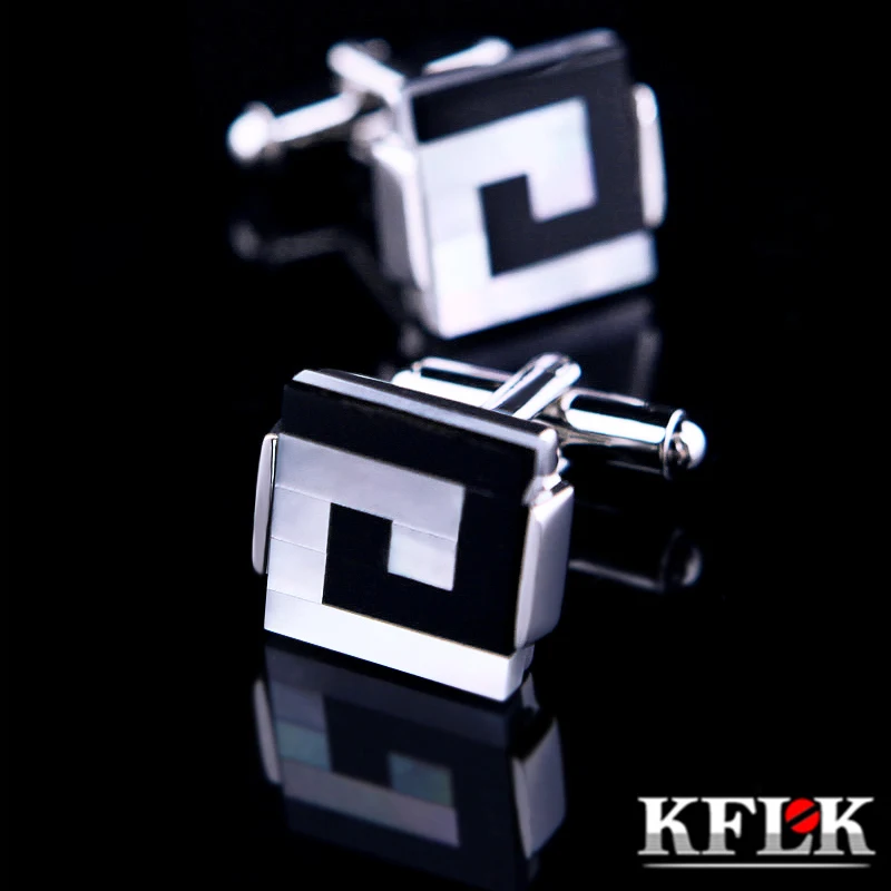 KFLK Jewelry shirt cufflink for mens Brand Shell cuff link Wholesale Button Male High Quality Luxury Wedding Groom guests