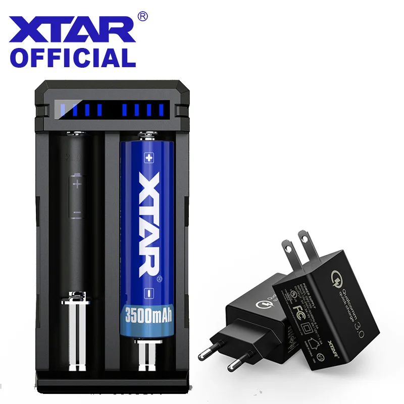 XTAR SC2 USB Зарядное устройство Smart QC3.0 адаптер быстрой зарядки 3,6 V/3,7 V 18700 20700 21700 22650 25500 26650 18650 20700 Батарея Зарядное устройство