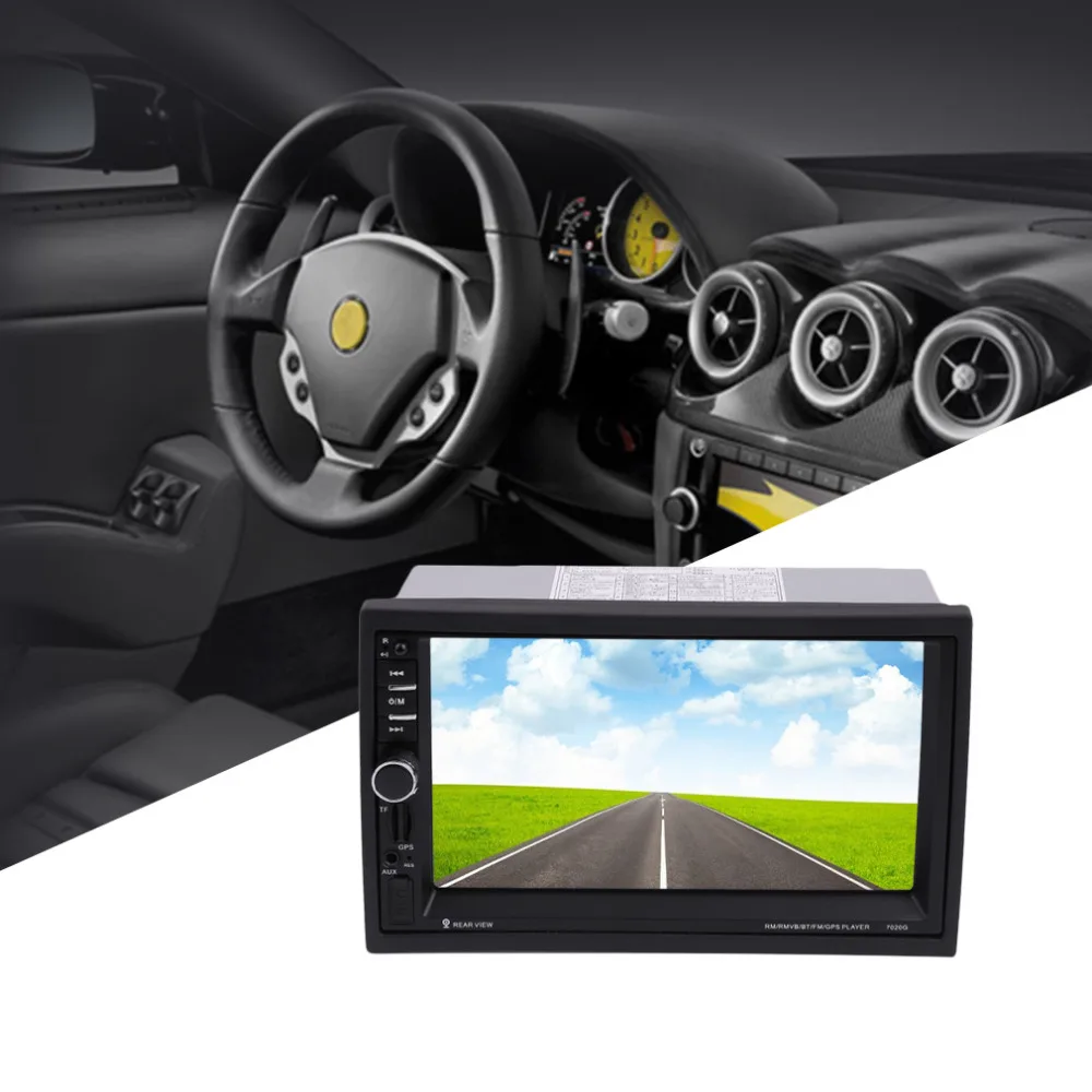7020G Car Bluetooth Audio Stereo MP5 Player with Rearview Camera 7 inch Touch Screen GPS Navigation