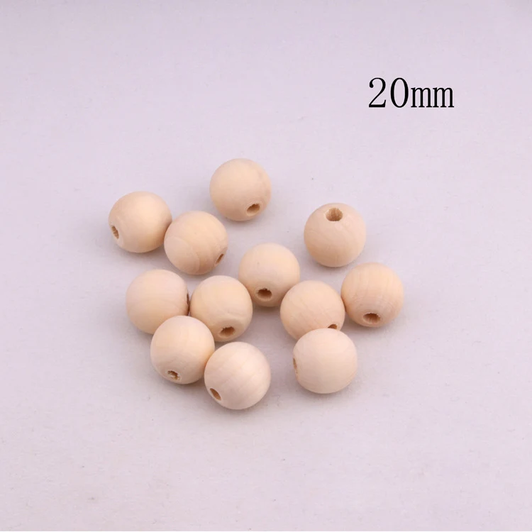 

500PC Wooden Teether Chewable 10-20mm Round Beads Ecofriendly Unfinished Beech Beads DIY Craft Jewelry Accessories