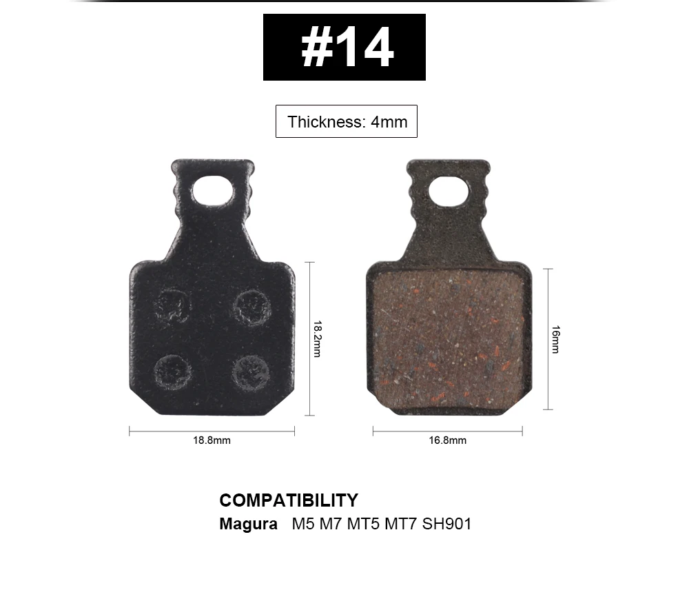 4 пары смолы дисковые Тормозные колодки горный велосипед полу металлический диск тормозные колодки для SHIMANO TEKTRO AVID SRAM с переменным фокусным расстоянием MAGURA формула САРМ - Цвет: P255BP-14