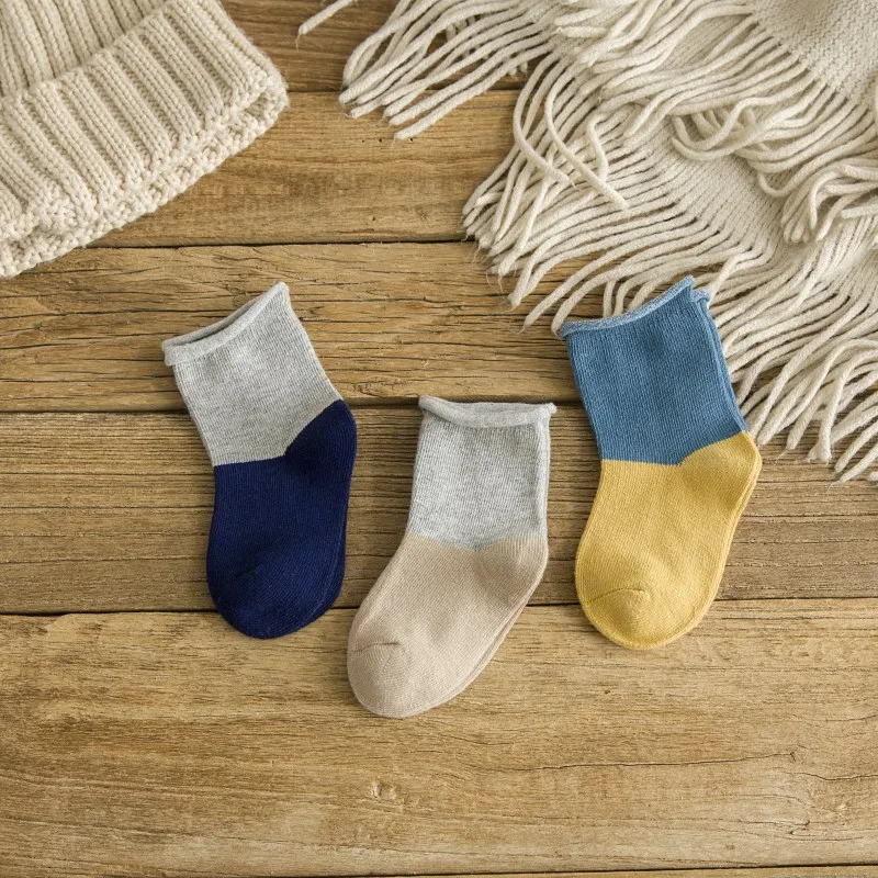 3 пары носков для новорожденных весенние короткие носки с манжетами для маленьких мальчиков и девочек хлопковые носки в рубчик для маленьких мальчиков и девочек