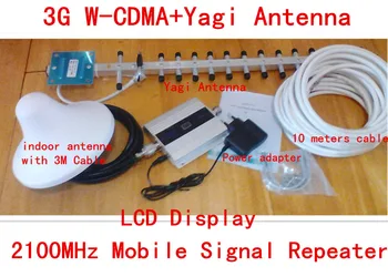 

FULL SET 3g signal booster LCD display+18dbi yagi! mobile wcdma 2100mhz 3g signal repeater, cell phone 3g signal amplifier