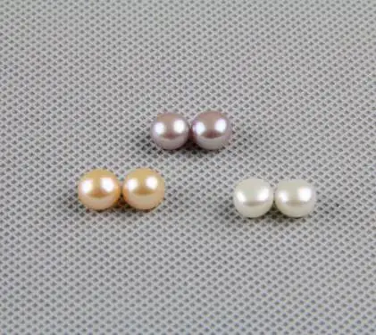 

Unique Pearls jewellery Store,AA 6-7MM White Pink Lavender Half Drilled Freshwater Pearl Matched Pair,LS4-025