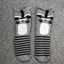 Женские теплые зимние носки с забавными животными пандой, енотом, полярным медведем