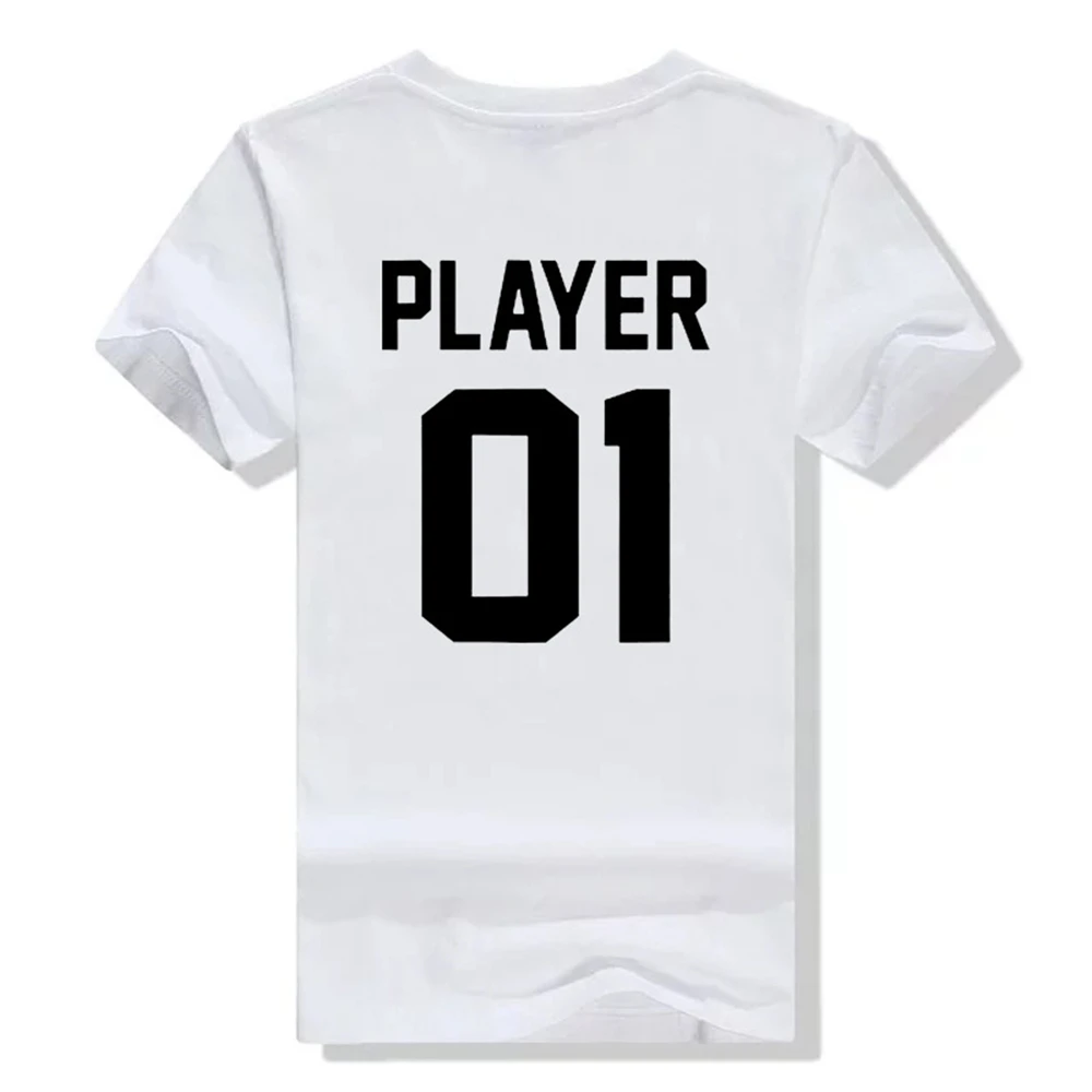 Женская футболка Tumblr хлопковая Повседневная с коротким рукавом и надписью 01 Player