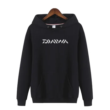 

2018 Brand DAIWA Fishing Hoodies Outdoor Sweatshirt With Cap Loose Fleece Warm Jacket Men Fishing Clothing With Hood