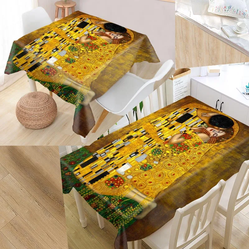  Shunqian Custom gustav klimt Tablecloth Square /Rectangular Tablecloth For Wedding Table Cloth Cove