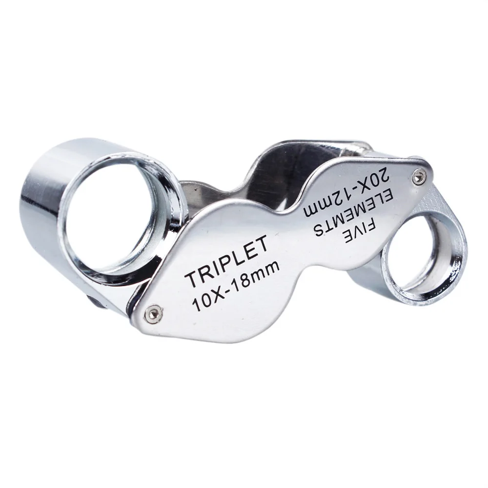 10X-18mm 20X-12mm 2 Объектив Мини Ювелирная Лупа Ручной увеличительное стекло TT-10X20