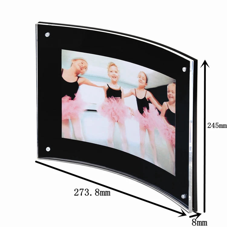 Отдельно стоящая настольная Рама Из Черного плексигласа 8 5 &quotx 11&quot изогнутая