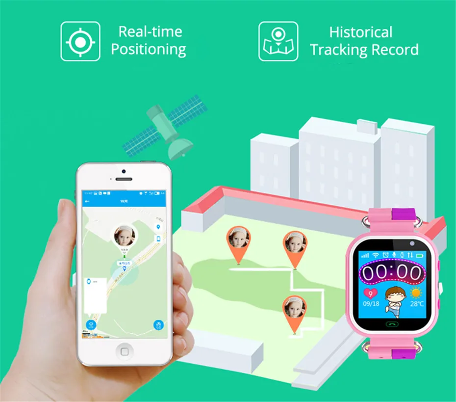 Детские умные часы gps трекер детские защитные наручные часы с SOS дистанционным монитором камера Фонарик Поддержка IOS Android смартфон