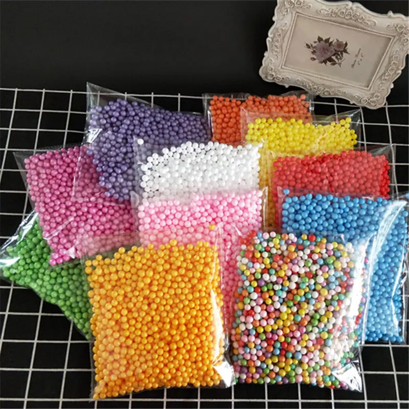 

2000pcs/lot 7-9mm Polystyrene Styrofoam Plastic Foam Mini Beads Ball DIY Assorted Colors Decorate Christmas Decoration New Year