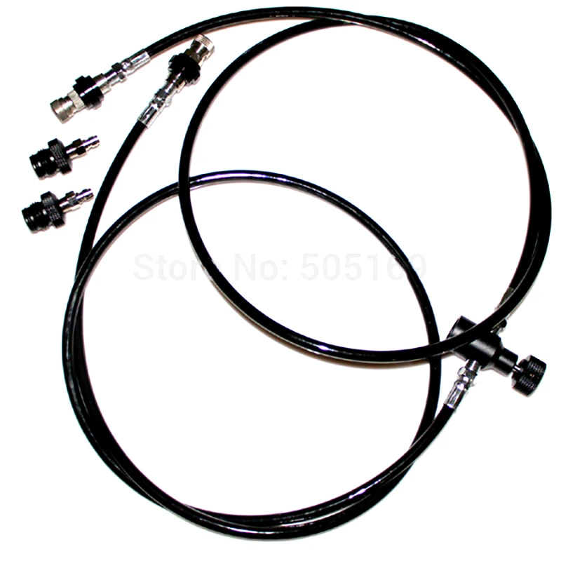 

AC 1980 Dual 52" straight remote with QD and slide check double long hose NEW paintball