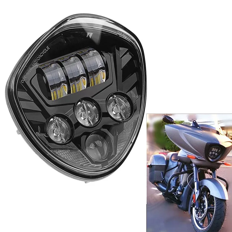 

High-intensity Victory Motorcycle LED Headlight Black Chrome for 2010-2016 2015 2014 CROSS MODELS CRUISERS