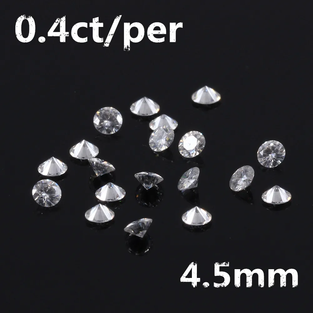 2 шт./лот почти Цвет меньше Moissanite свободные камни 0.4ct 4 5 мм F круглой бриллиантовой