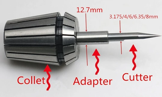 12,7 мм-3,175 4 6 6,35 8 10 mm-1PCS, бесплатный почтовый цанговый конверсионный втулка Высокоточный адаптер, аксессуары для гравировального станка