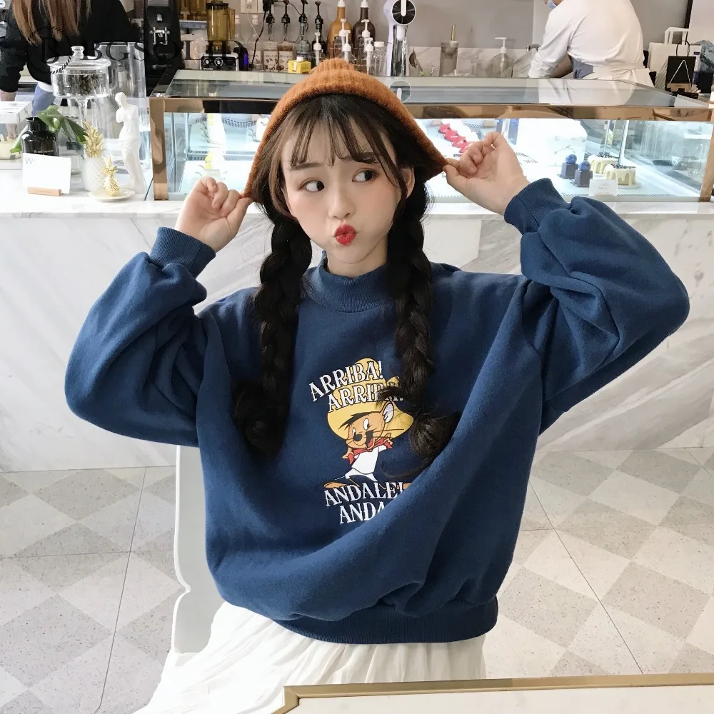 

Ins super hot & fluffy & thick hooded vest for women autumn & winter 2018 new loose web celebrity top sweatshirt