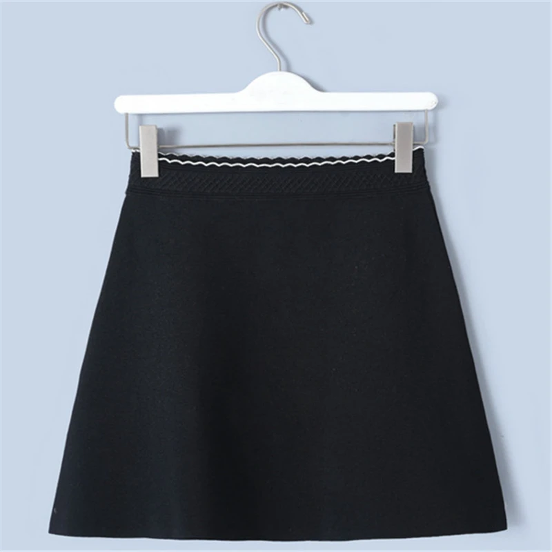 Tunjuefs с высокой талией с карманами трикотажная Мини-юбка женская нижняя Летняя короткая юбка на пуговицах подиумная