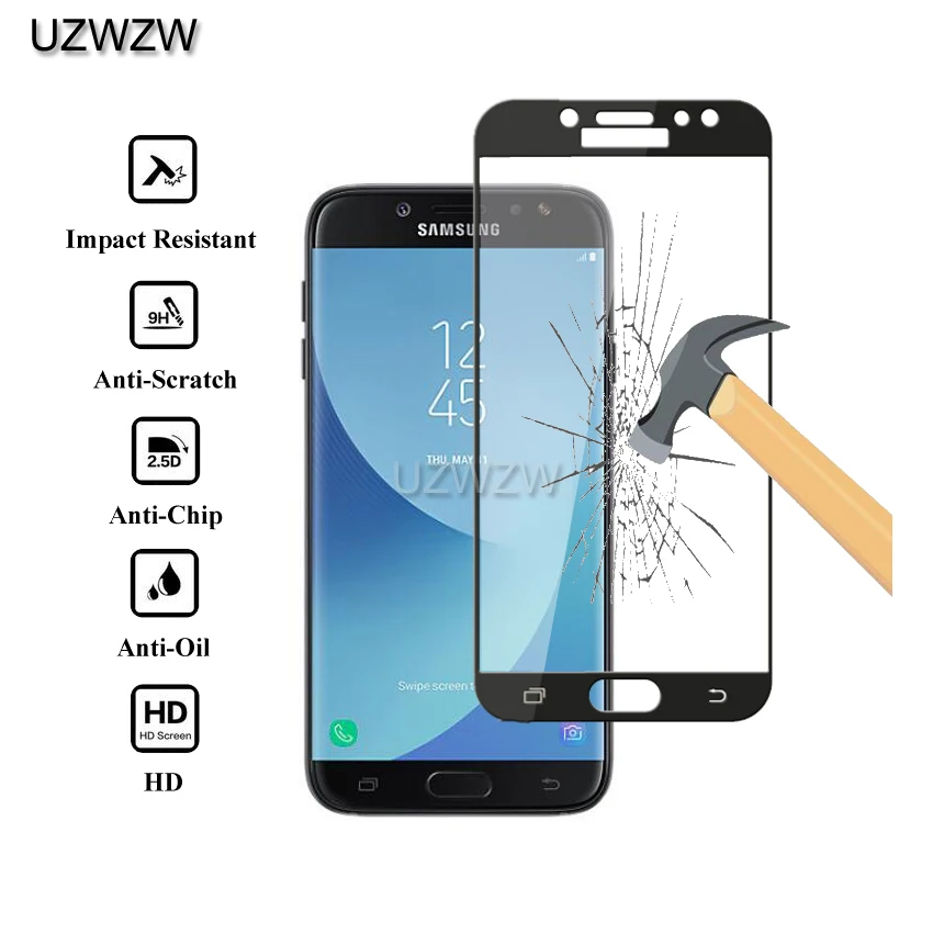 

For Samsung J7 2017 Glass Full Cover Tempered Glass For Samsung Galaxy J7 2017 Screen Protector Protective Glass