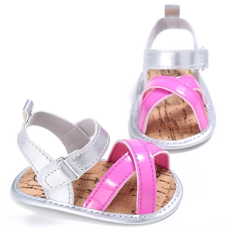 Летняя Детская выдалбливают дышащие плоские прозрачная обувь из мягкой искусственной кожи пляжные Prewalker 0-18 м sz03