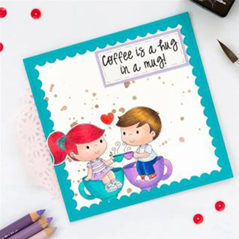 Штампы DiyArts Friend Coffee Time из металла для скрапбукинга трафарет альбома декор