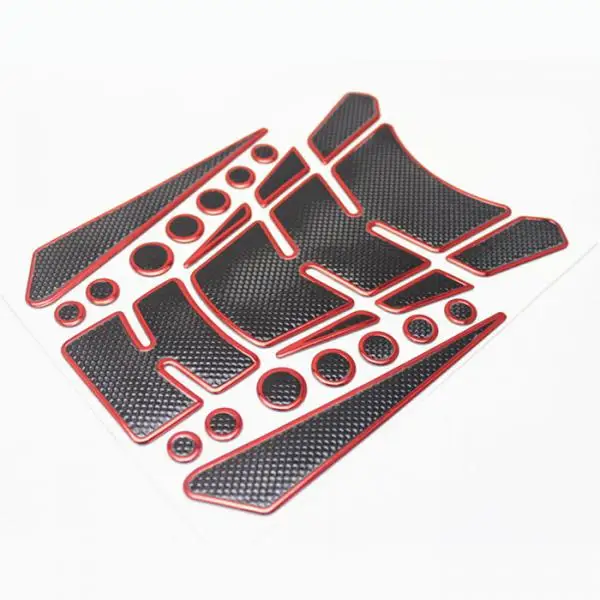 Motor Fuel Gas Petrol Tank Rubber 3D Badge Decal Sticker Red