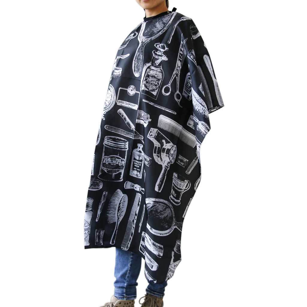 Black Salon Hair Cut Hairdressing Accessories Hairdresser Barbers Cape Gown Adult Cloth