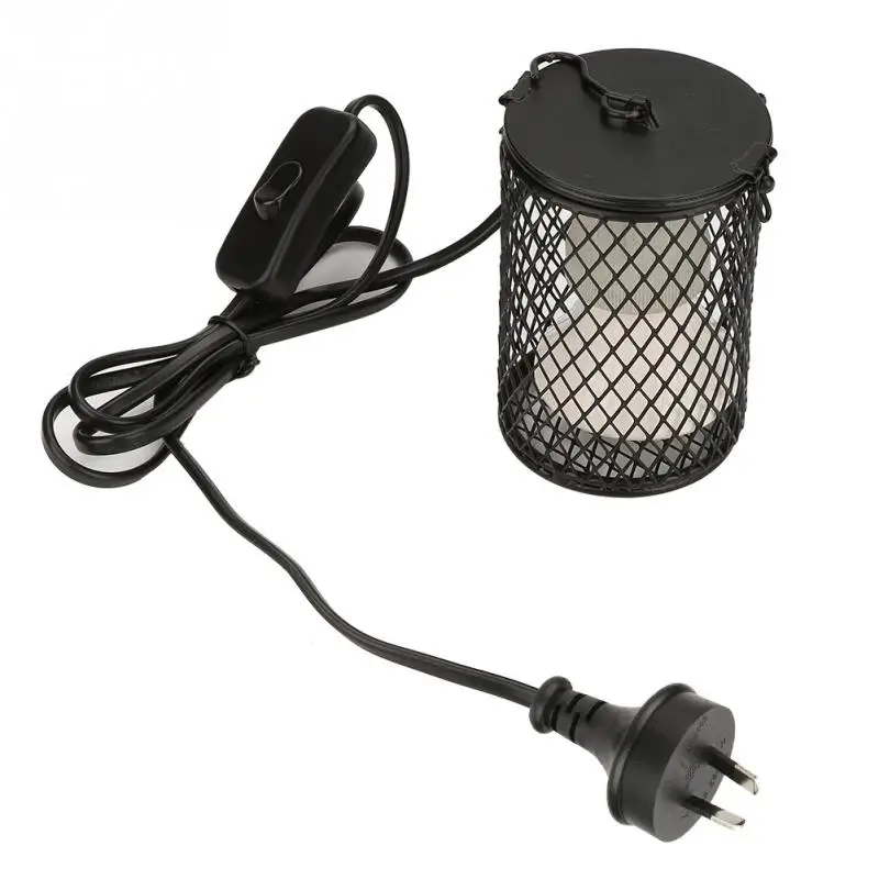 Black AU Plug Нагревательный инфракрасный керамический светильник для домашних животных с защитной клеткой излучатель тепловые товары для домашних животных цыплята рептилия 100 Вт 110-230 в Новинка - Цвет: Black AU Plug