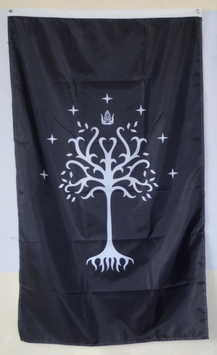 White Tree of Gondor Tolkien Hobbit Lord the Rings Vertical Black Flag | Дом и сад