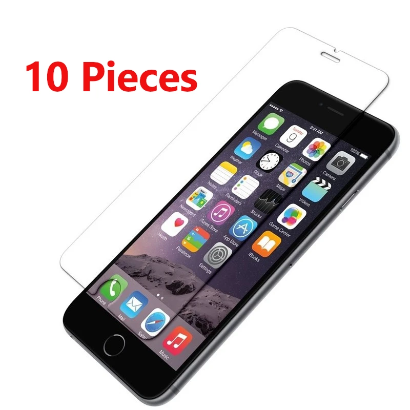 Beste 10 stuks set Beschermende Glas Voor iPhone 6 6 s 7 8 Plus X Screen Protector Voor iPhone 5 5 s 5C SE Glas 9 H explosieveilige Film