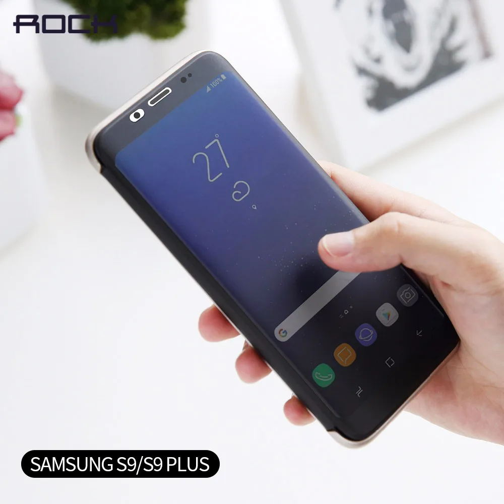 Rock Полный экран протектор флип чехол для Samsung galaxy s9 plus Чехол 360 роскошный