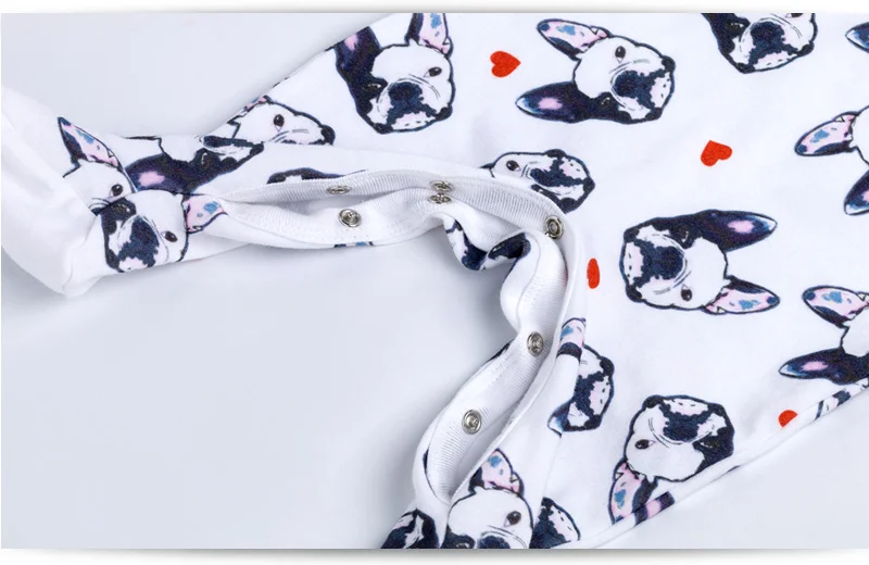 Baby Jumpsuit Cotton Baby Overalls Bulldog Long Sleeve Rompers Clothing Cotton Dog Anima 2022New Autumn/Winter Newborn Girl Boy Jumpsuit hat Cute Infant Baby Girls Romper