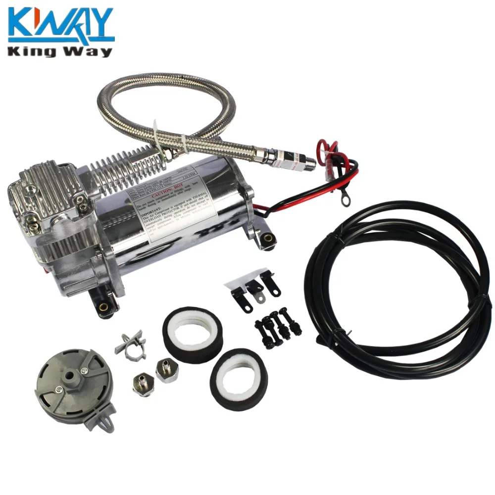 

FREE SHIPPING-King Way- Small 150 PSI AIR COMPRESSOR 1/4 " HOSE KIT 12V FOR TRAIN HORNS BAG SUSPENSION