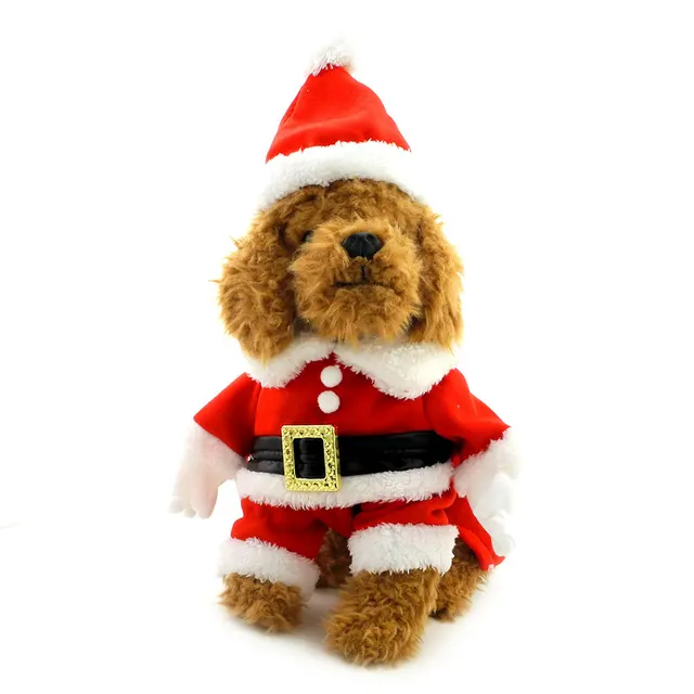 dog christmas clothes dog santa costume with hat fancy dress cosplay small dog christmas outfits