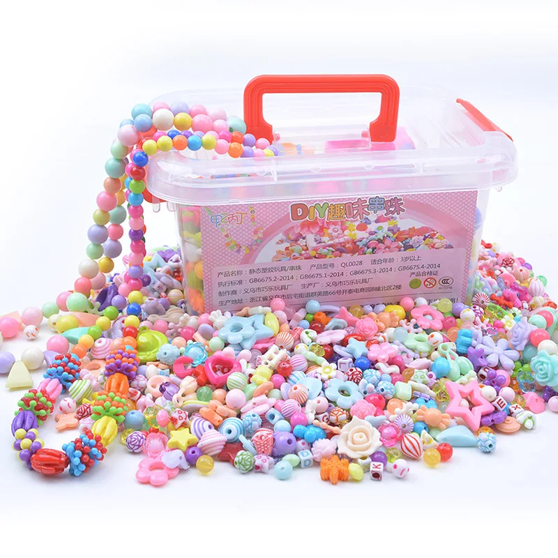 Preise 1000Pcs DIY Handgemachte Perlen Spielzeug mit Lagerung Box Kreative Mädchen Schmuck Armband Schmuck, Der Spielzeug Pädagogisches Kinder Geschenk