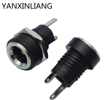 

5P DC-022B All-Copper Material DC Power Supply Jack Socket Female Panel Mount Connector 5.5mm 2.1mm With a Waterproof Cap DC022B