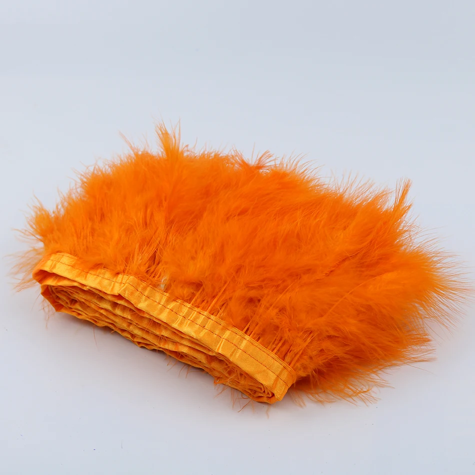 7 orange marabou feather trims 2