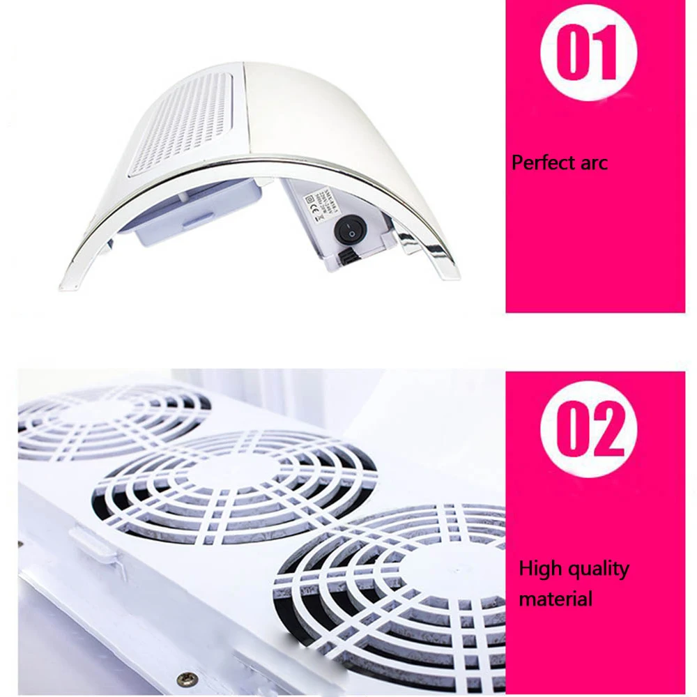  3 Fans Powerful Nail Dust Suction Collector Big size Low Noisy Nail Dust Vacuum Cleaner Machine Man