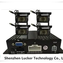 Автомобиля школьный автобус видеонаблюдения Системы BlackBox DVR 4CH IP67 CMD Камера 520TVL сейсмостойкая конструкция Avaition разъем