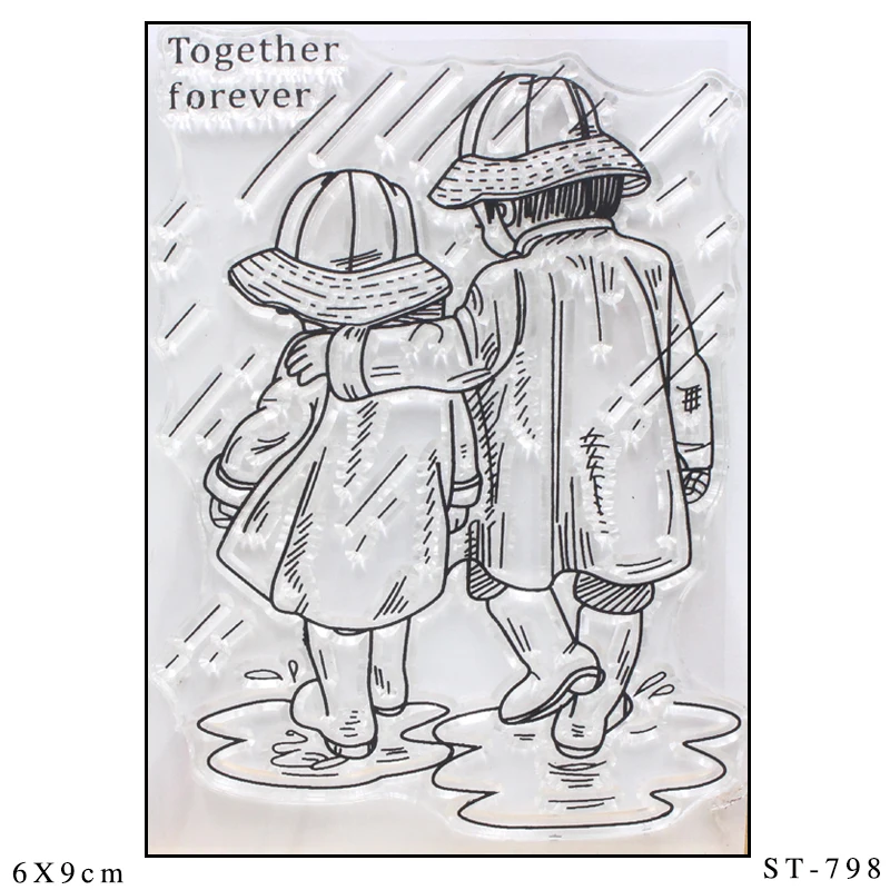 

ZhuoAng Background in the rain Clear Stamps/Card Making Holiday decorations For scrapbooking Transparent stamps 6*9cm