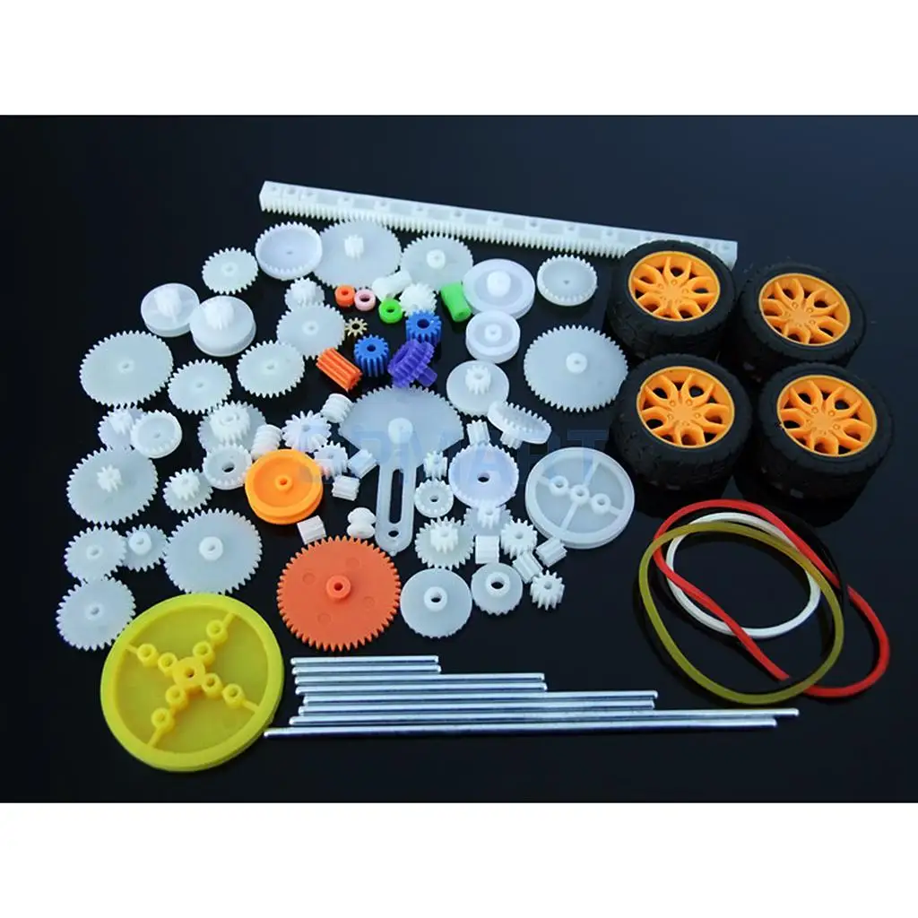 78Pieces Set Assorted Plastic Shaft Single Double Crown Worm Gears DIY