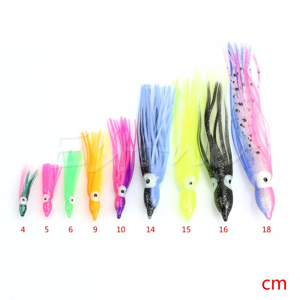 5 PièCes 10.5Cm Leurres Poulpe Appâts Calmar Jupe