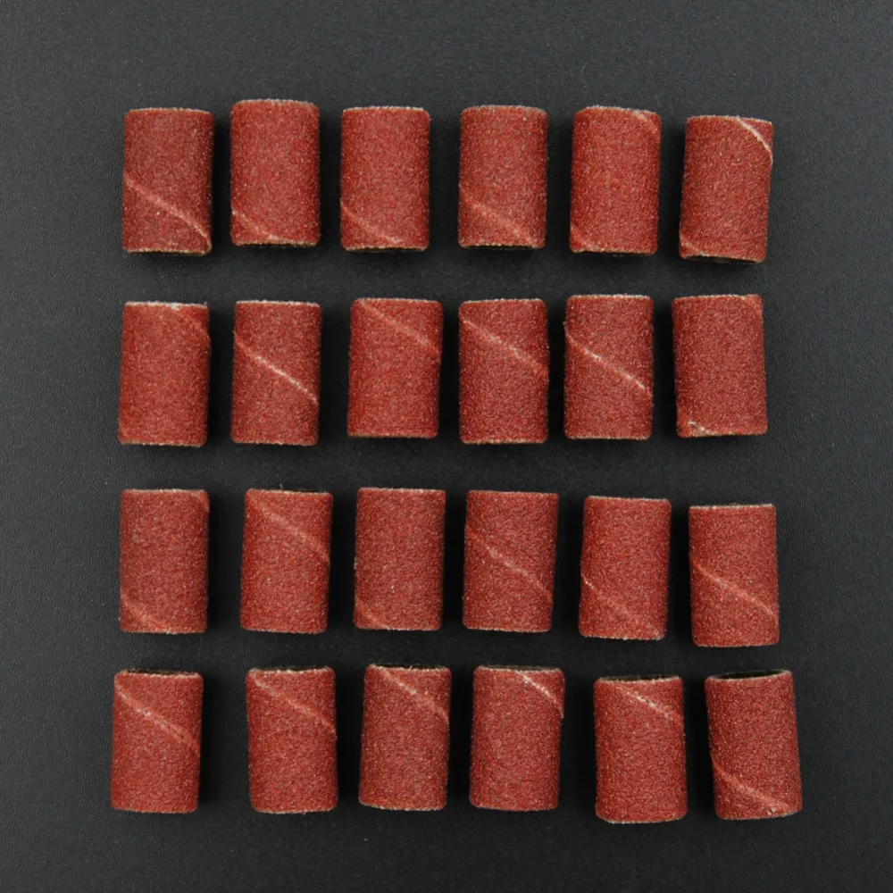 100 шт. цилиндр шлифовка Kit 80#120# 180#абразивные инструменты Dremel ногтей сверла Аксессуары наждачная бумага хвостовик роторные инструменты